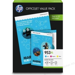 pack cartouches couleur hp 953xl cyan magenta jaune pour officejet pro 7740, 8218, 8710 8715 8720 8725 8730 8740 8745