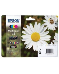 4 cartouches originales (noir, cyan, magenta, jaune) Pâquerette T180640 de la marque Epson pour imprimante Epson Expression Home