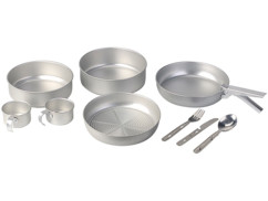Set de Cuisine pour camping en aluminium - 10 pièces