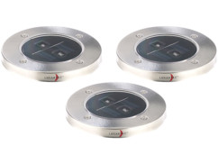 3 spots de jardin solaires en acier