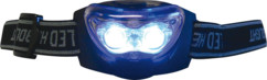 Lampe frontale 2 LED blanches + 1 LED rouge