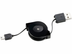 Câble rétractable USB vers Mini-USB - 0,80m