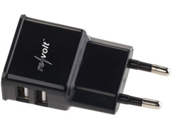 chargeur secteur double usb charge rapide pour smartphone iphone tablettes 2a revolt