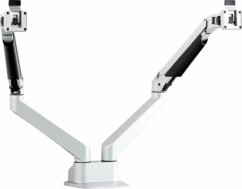 Double bras articulé à ressorts pneumatiques pour 2 moniteurs jusqu'à 32''