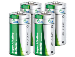 Lot de 4 piles alcalines Baby 1,5 V type C