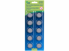 Pack de 10 piles bouton CR2025 de la marque TKA dans leur emballage