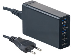 Support pour appareils mobiles avec emplacement batterie + Chargeur USB 5 ports
