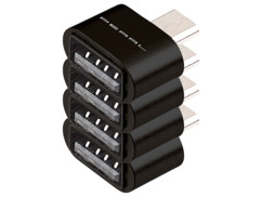 4 adaptateurs USB - Micro USB OTG avec boîtier en aluminium