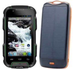 Smartphone anti-chocs Android avec batterie de secours solaire 10000 mAh