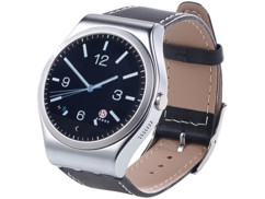 smartwatch cadran rond style montre classique avec bluetooth notifications android ios et capteur cardiaque simvalley