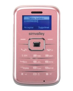 Téléphone miniature ''Pico Inox RX-180'' rose