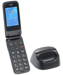 Téléphone portable à clapet Dual SIM "XL-947" avec station de chargement