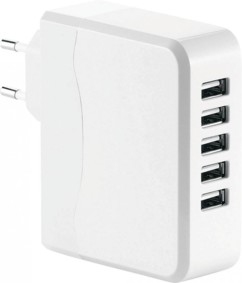 Chargeur secteur USB intelligent 5 ports - Compact