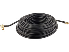 câble video coaxial satellite fiche f avec connecteur coudé quadruple blindage fiches dorées 20 m