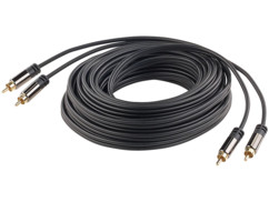 cable audio cinch male vers cinch mâle connecteurs dorés 24 carats cable en cuivre double blindage 10m