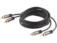cable audio cinch male vers cinch mâle connecteurs dorés 24 carats cable en cuivre double blindage 2 m