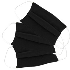 3 masques de protection en coton noir