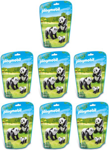 14 pandas avec 7 bébés pandas n°6652 