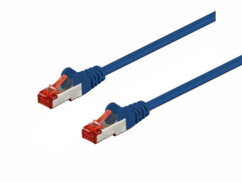 Câble réseau RJ45 Cat. 6 SFTP d'une longueur de 1,5 m et de couleur bleue.