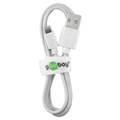 Câble USB-A vers USB-C blanc, par Goobay.