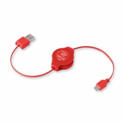 Câble USB vers Micro-USB Retrak rouge.