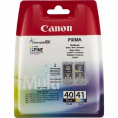Pack de 2 cartouches Canon PIXMA PG40 et CL41 (noir et cyan, magenta, jaune) de la marque Canon