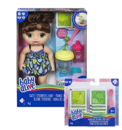 Poupée "Baby Alive Mange à la cuillère" avec 10 sachets de nourriture factice