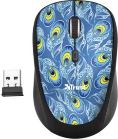 Souris sans fil Trust Yvi Peacock avec nano-récepteur USB.