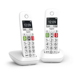 Téléphone fixe sans fil E290 Duo blanc sans répondeur de la marque Gigaset