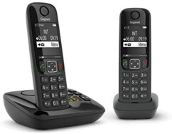 Téléphones fixes AS690A Duo - 2 combinés - Avec répondeur - Noir