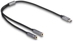 Adaptateur USB-C mâle vers double jack femelle 3,5 mm 40 cm de la marque DeLock