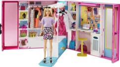tas Le Dressing Deluxe pour poupée, transportable, fourni avec 4 tenues et plus de 25 accessoires