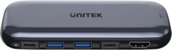 Boîtier externe pour disque dur SSD et hub USB-C 5 ports USB-A/USB-C/HDMI de la marque Unitek