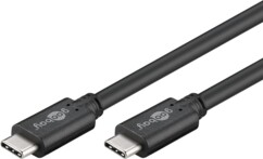 Câble USB-C vers USB-C 3.1 Gen 1 3 m coloris noir de la marque Goobay