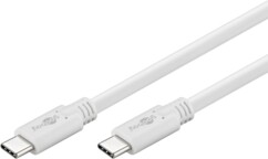 Câble USB-C vers USB-C 3.1 Gen 1 0,5 m coloris blanc de la marque Goobay