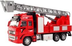 TURBO CHALLENGE - Camion Pompier en Métal - Rouge - 022924 - Voiture Rétro Friction - Vehicules d'interventions