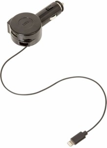 Chargeur de voiture USB avec câble rétractable lightning