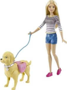 Barbie Famille poupée Balade du Chien avec figurine articulée