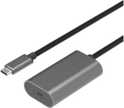 Rallonge USB-C femelle vers USB-C mâle 5 m coloris gris/noir de la marque Dexlan