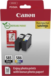 Pack de 2 cartouches d’encre originales PG-585/CL-586 CMJN de la marque Canon