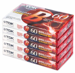 5 cassettes audio vierges B60 de la marque TDK