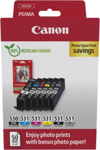 Pack de 6 cartouches originales PGI-530/CLI-531 de la marque Canon