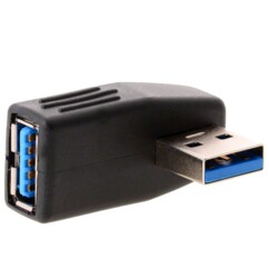 Adaptateur USB-A mâle vers femelle horizontal coudé 90°