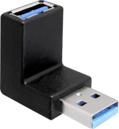 Adaptateur USB-A mâle vers femelle vertical coudé 90°