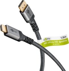 Câble DisplayPort mâle 1.2 vers HDMI mâle 2.0 1 m de la marque Goobay