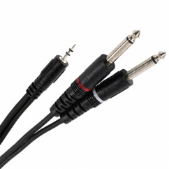 Câble en Y mini-jack 3,5 mm vers 2 x jack 6,35 mm - 6 m