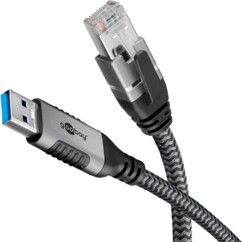 Câble réseau USB-C 3.0 vers RJ45 cat. 6 FTP 3 m de la marque Goobay