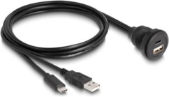 Câble USB-C et USB-A femelle vers USB-C et USB-A mâle encastrable 1 m de la marque DeLock