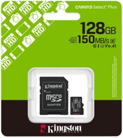 Carte MicroSD avec adaptateur SD Canvas Select Plus - 128 Go
