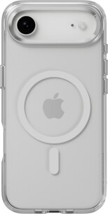 Arrière d'un iPhone Air protégé par un étui argent/transparent avec anneau magnétique MagSafe